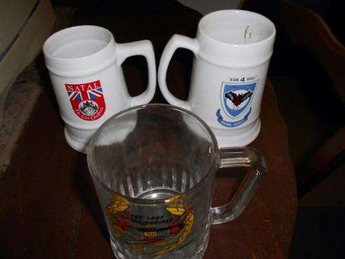 3 X MILITARY BEER TANKARDS